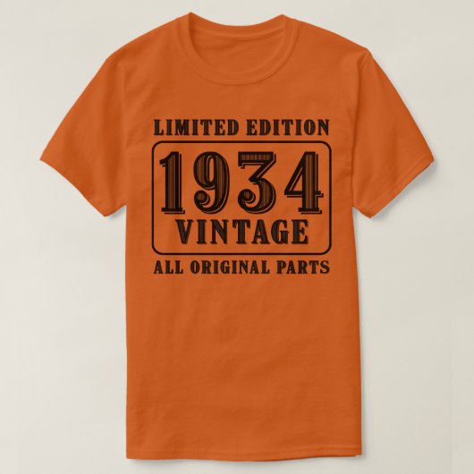 すべてのオリジナルパーツヴィンテージ1934限定版bi tシャツ (デザイン正面)