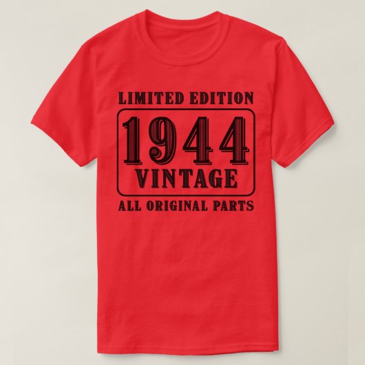 すべてのオリジナルパーツヴィンテージ1944限定版bi tシャツ (デザイン正面)
