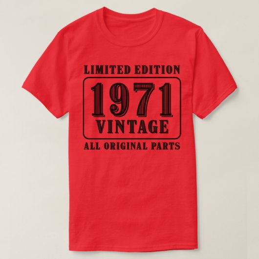 すべてのオリジナルパーツヴィンテージ1971限定版bi tシャツ (デザイン正面)