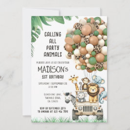 すべてのカスタム緑の白いバルーンテーマを呼び出し 招待状