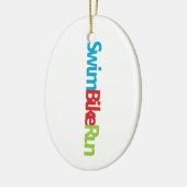 すべてのカッコいいスポーツ愛好家のためのトライアスロンのロゴ セラミックオーナメント (左)