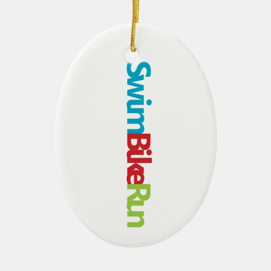 すべてのカッコいいスポーツ愛好家のためのトライアスロンのロゴ セラミックオーナメント (正面)