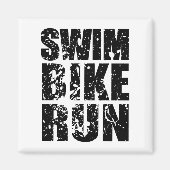 すべてのカッコいいスポーツ愛好家のためのトライアスロンのロゴ マグネット (正面)