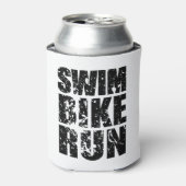 すべてのカッコいいスポーツ愛好家のためのトライアスロンのロゴ 缶クーラー (缶正面)