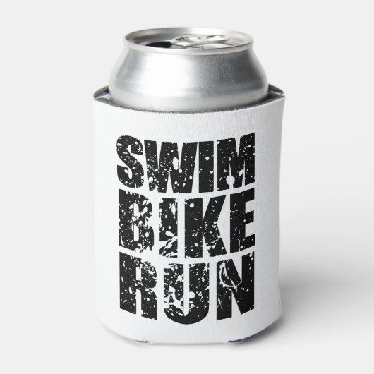すべてのカッコいいスポーツ愛好家のためのトライアスロンのロゴ 缶クーラー (缶正面)
