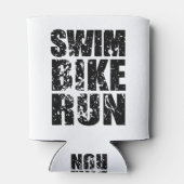 すべてのカッコいいスポーツ愛好家のためのトライアスロンのロゴ 缶クーラー (裏面)