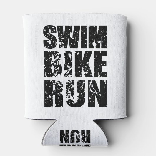 すべてのカッコいいスポーツ愛好家のためのトライアスロンのロゴ 缶クーラー (裏面)