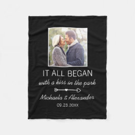 すべてのカップルの写真パーソナライズされたを始めた場所 フリースブランケット