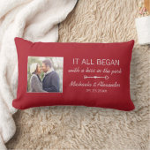 すべてのカップルの写真パーソナライズされた赤を始めた場所 ランバークッション (ブランケット)