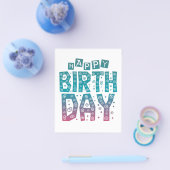 すべてのカラフルハッピーバースデー チラシ (シングル)