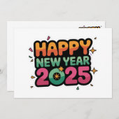 すべてのカードに乾杯:2025年新年のホリデーカード シーズンカード (正面/裏面)