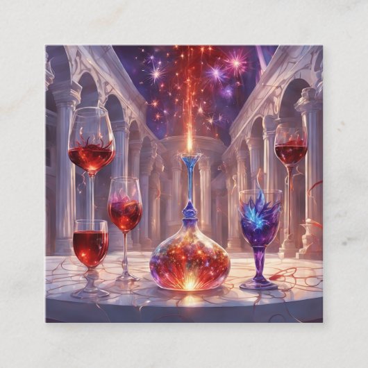 すべてのガラス吹き超現実主義スタイルアーバン吸血鬼 スクエア名刺 (正面)