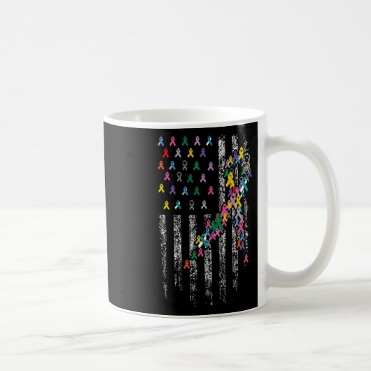 すべてのガン問題 世界のがん認知リボン コーヒーマグカップ (右)