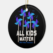 すべてのキッズマターピンホイール児童虐待防止Aw セラミックオーナメント (左)