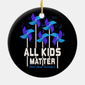 すべてのキッズマターピンホイール児童虐待防止Aw セラミックオーナメント (裏面)