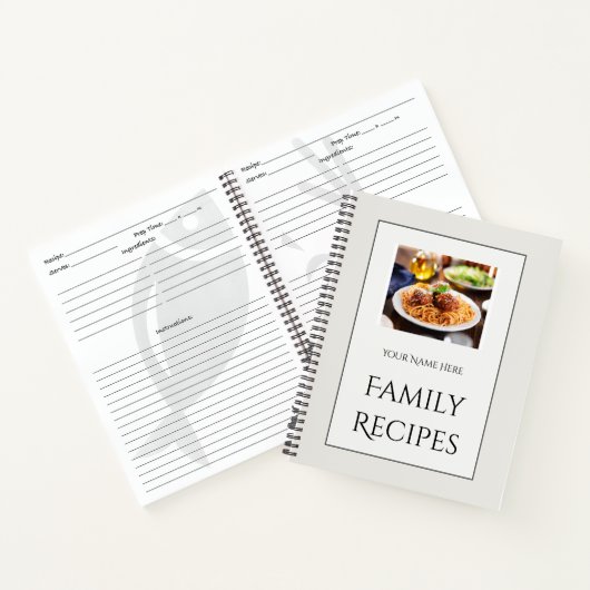 すべてのキッチンのための家族レシピの本 ノートブック (内部)