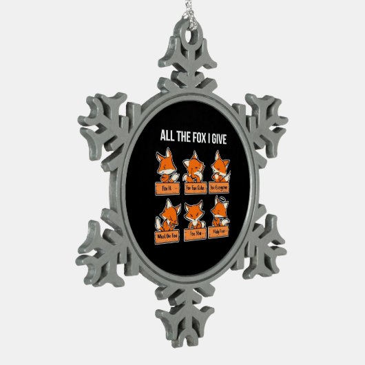すべてのキツネ与えI スノーフレークピューターオーナメント (左)
