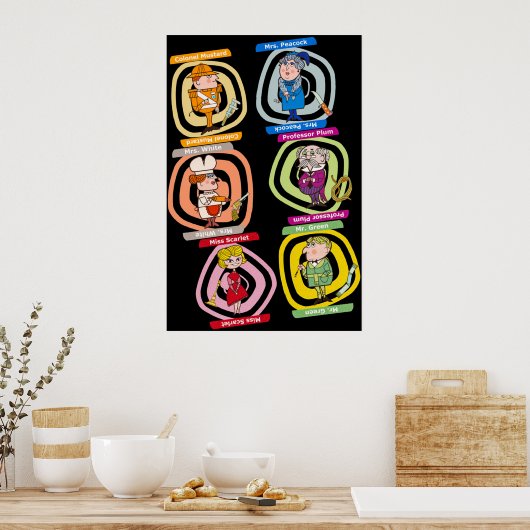 すべてのキャラクターのTearkボードゲームヴィンテージ集 ポスター (キッチン)