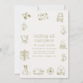 すべてのキャンパーの呼び出し子供の誕生日パーティー招待状 招待状 (正面)