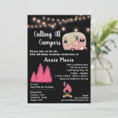 すべてのキャンパーズピンクウィークエンド誕生日 招待状 (スタンド正面)