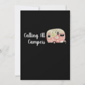 すべてのキャンパーズピンクウィークエンド誕生日 招待状 (裏面)