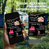 すべてのキャンパーズピンクウィークエンド誕生日 招待状
