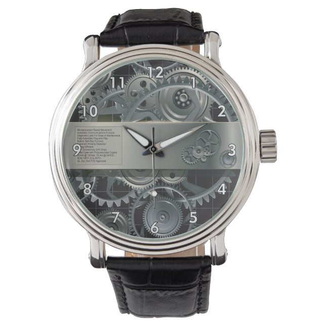 すべてのギアと金属ハードウェアをシミュレート 腕時計 (正面)