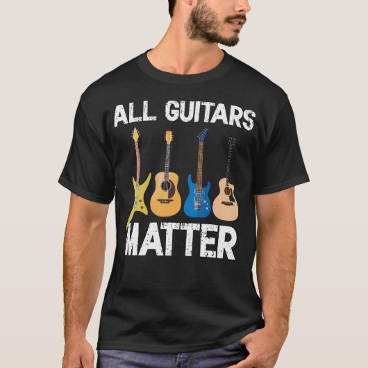 すべてのギターに愛を ギタリスト ギター奏者 男性M Tシャツ (正面)