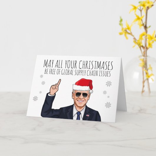 すべてのクリスマスにサプライチェーンの問題が発生する可能性がある カード (黄色い花)