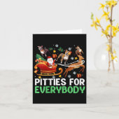 すべてのクリスマスピットブル犬のための女性の落とし カード (黄色い花)