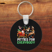 すべてのクリスマスピットブル犬のための女性の落とし キーホルダー (正面)