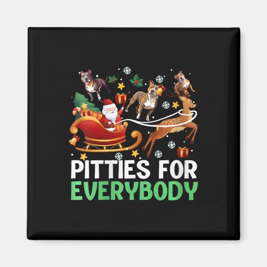 すべてのクリスマスピットブル犬のための女性の落とし マグネット (正面)