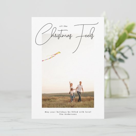 すべてのクリスマス感じトレンディースクリプトのフォトフレーム シーズンカード (スタンド正面)