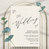 すべてのクリームエレガントを一つのスクリプ結婚トで 招待状