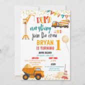 すべてのクルーの誕生日に参加するダンプ 招待状 (正面)