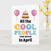 すべてのクール人はカー生まれド、4月誕生日 カード (黄色い花)