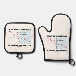 すべてのグリッターは高屈折物理学である 鍋つかみ&鍋敷きセット