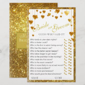 すべてのグリッターエレガントブライダルシャワーゲーム (正面/裏面)