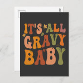 すべてのグレイビーベビーおもしろい感謝祭トルコ秋 ポストカード (正面/裏面)