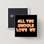 すべてのグールズラブミースクエアブラックボタン 缶バッジ (正面&裏面)