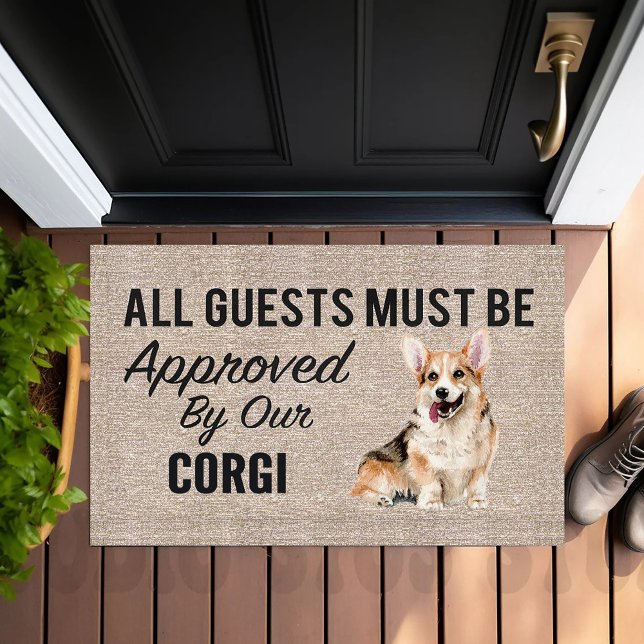すべてのゲストは我々のCorgi犬の恋人によって承認されなければならない ドアマット (クリエイターアップロード済み)