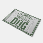 すべてのゲストは承認される必要があるおもしろい犬ペット歓迎 ドアマット (アングル)