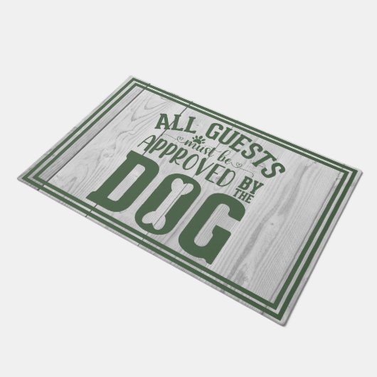すべてのゲストは承認される必要があるおもしろい犬ペット歓迎 ドアマット (アングル)