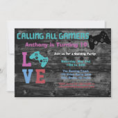 すべてのゲーミングガールズバースデーパーティー招待状 招待状 (正面)