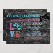 すべてのゲーミングガールズバースデーパーティー招待状 招待状 (正面/裏面)
