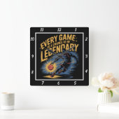 すべてのゲームチャンス伝説的なバスケットボール スクエア壁時計 (ホーム)