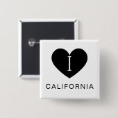 すべてのコーディネートにぴったり!カリフォルニアを愛するハートのボタン 缶バッジ (正面&裏面)
