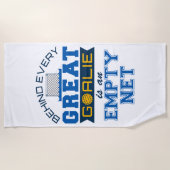 すべてのゴアリーの後ろの水素晴らしポロは空のネットである ビーチタオル (正面)