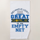 すべてのゴアリーの後ろの水素晴らしポロは空のネットである ビーチタオル (正面)