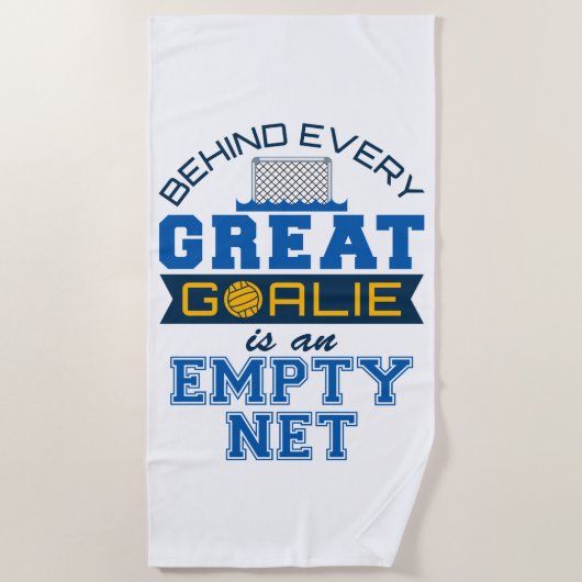 すべてのゴアリーの後ろの水素晴らしポロは空のネットである ビーチタオル (正面)